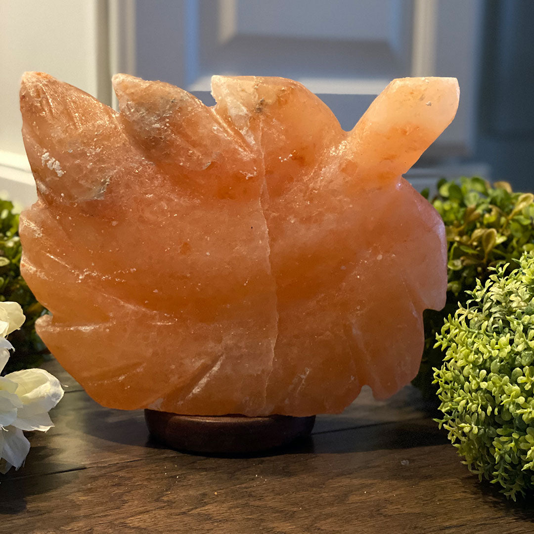 100% Natural Himalayan Salt Maple Leaf Lamp 8 lbs