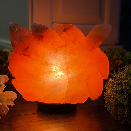 100% Natural Himalayan Salt Maple Leaf Lamp 8 lbs