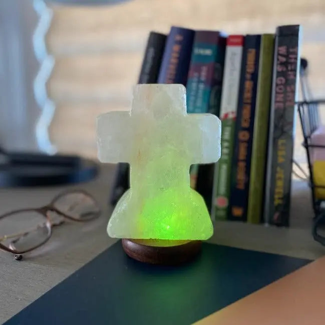 Himalayan Salt Cross USB Plugin Lamp