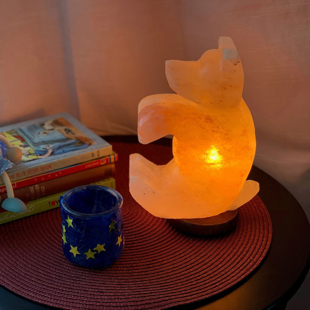 100% Natural Himalayan Salt Lamp Bear 6 lbs