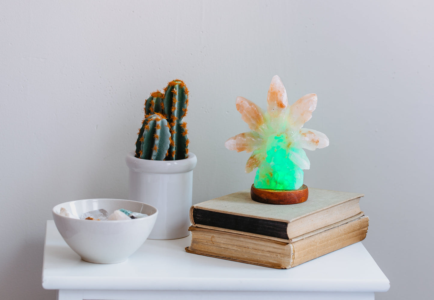 Himalayan Salt Hemp Leaf Mini USB Lamp