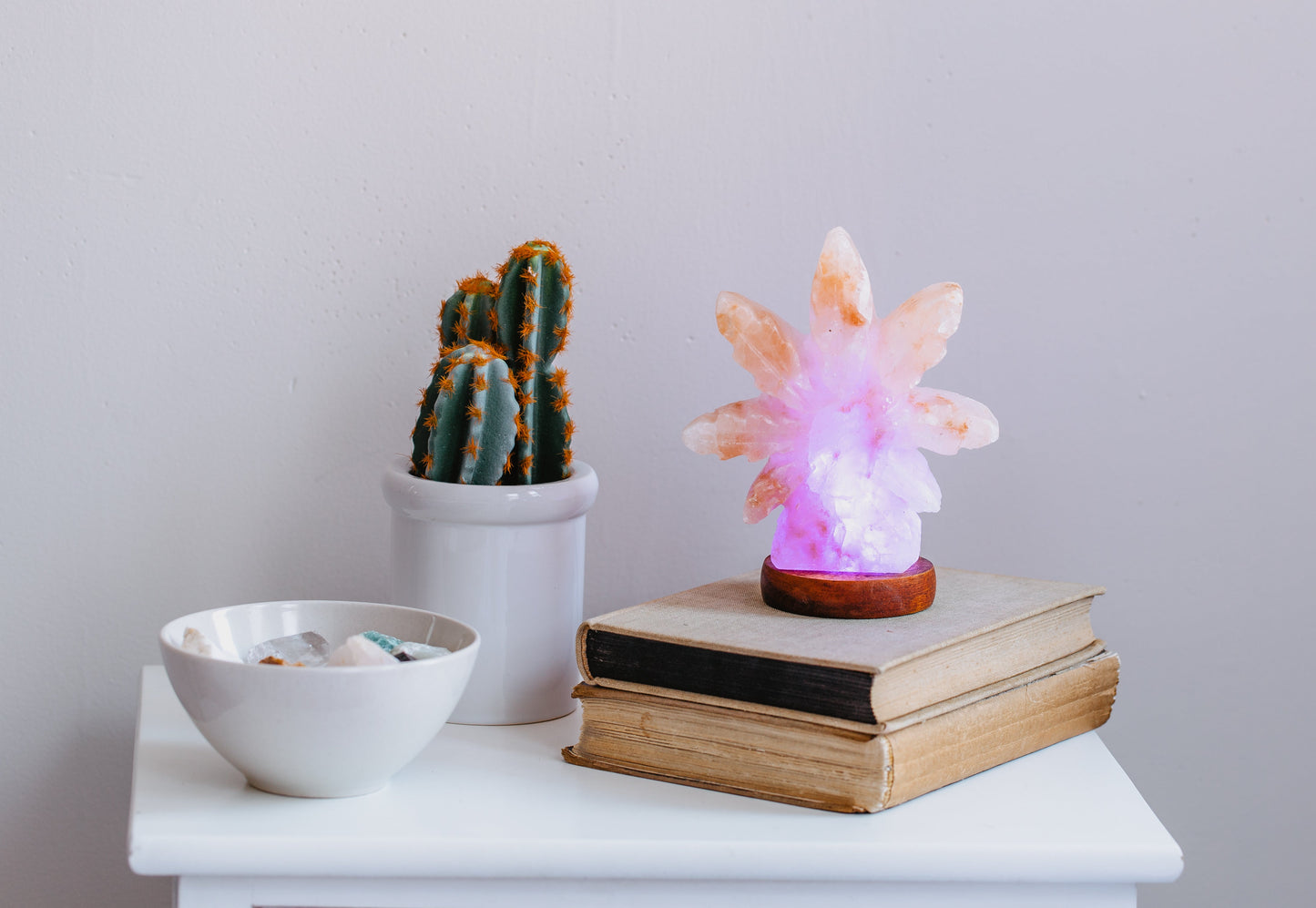 Himalayan Salt Hemp Leaf Mini USB Lamp