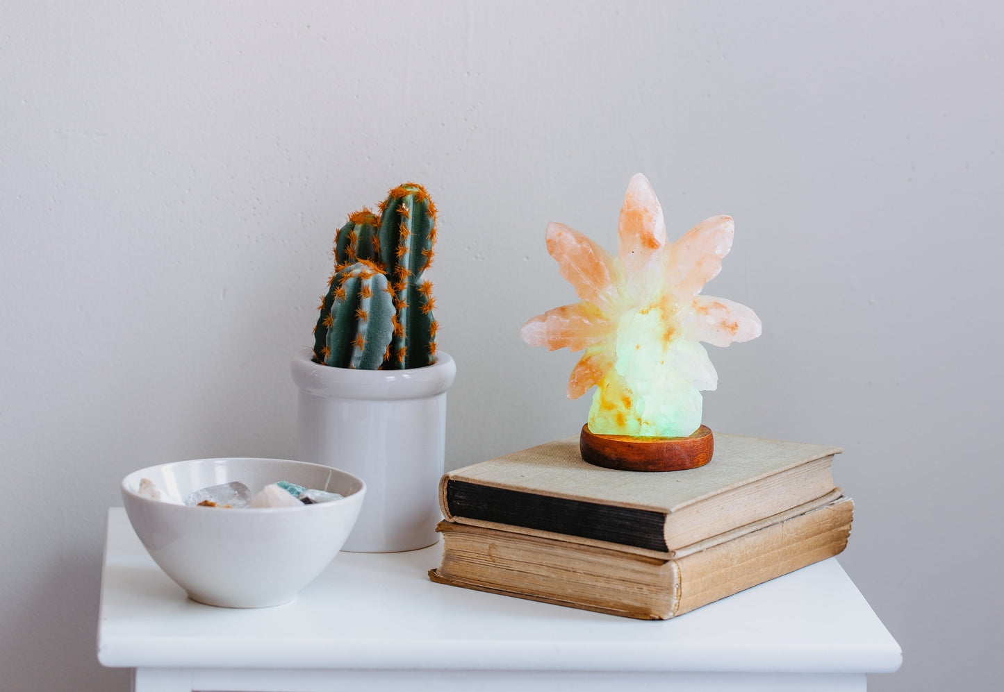 Himalayan Salt Hemp Leaf Mini USB Lamp