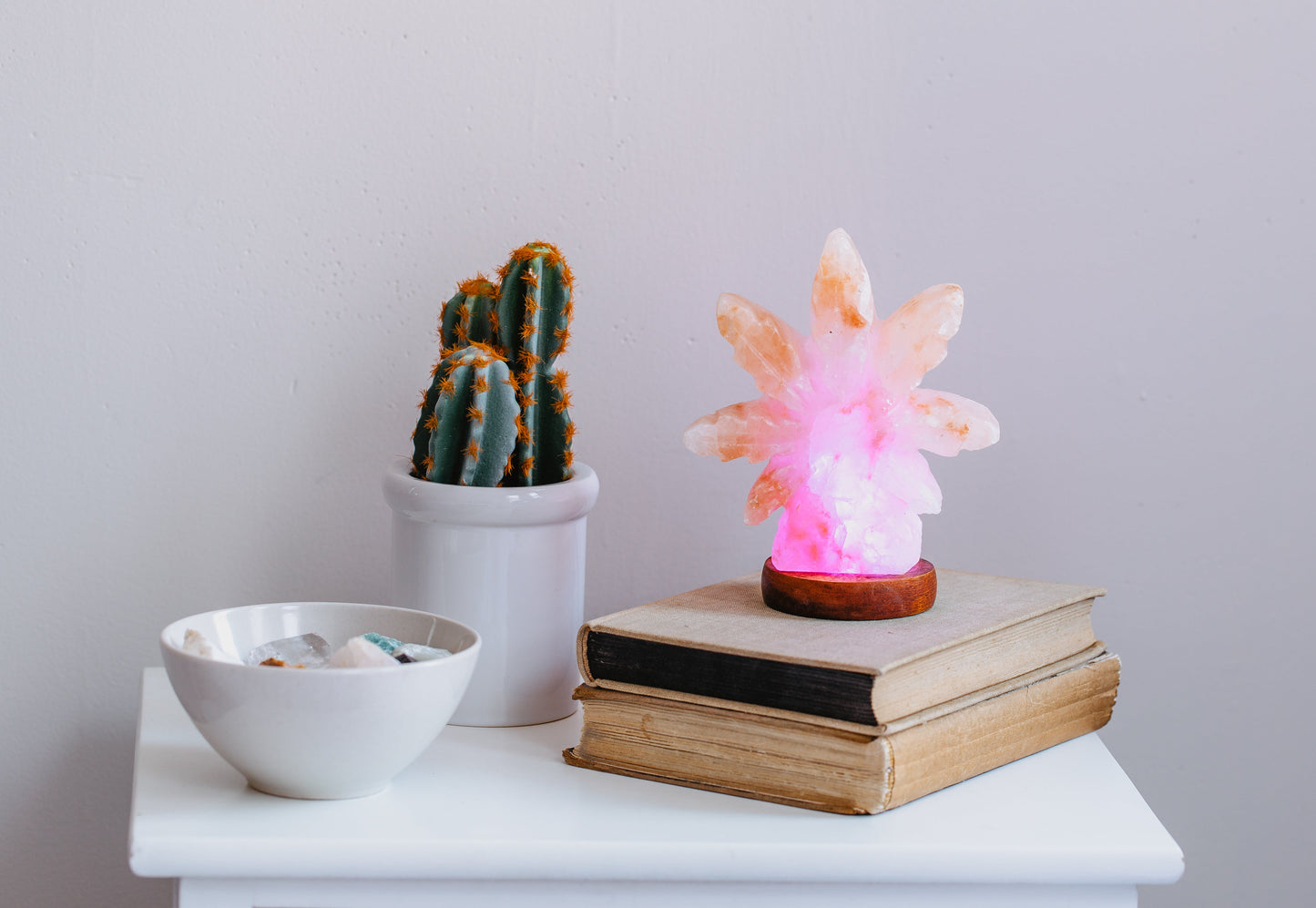 Himalayan Salt Hemp Leaf Mini USB Lamp